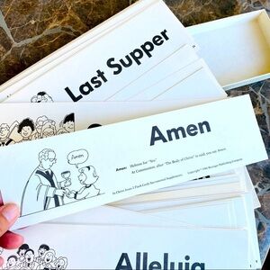 Vintage RARE Catholic Teaching Instruction Jesus Christ Kids Flash Cards